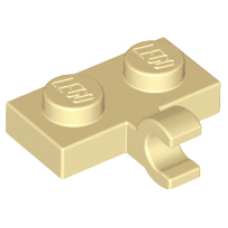 LEGO 11476 Tan Plate, Modified 1 x 2 with Clip on Side (Horizontal Grip) 65458 (losse stenen 14-19) *