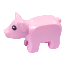LEGO 1410pb01 Bright Pink Piglet with Black Eyes and White Pupils Pattern (losse dieren 2-13)