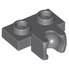 LEGO 14704 Dark Bluish Gray Plate, Modified 1 x 2 with Small Tow Ball Socket on Side (losse stenen 32-7)*P