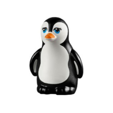 LEGO 14733pb01 BlackPenguin, Friends with Molded White Face and Stomach and Printed Dark Azure Eyes and Orange Beak Pattern (losse dieren2-3)