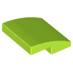LEGO 15068 Lime Slope, Curved 2 x 2 No Studs*