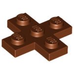 LEGO 15397 Reddish Brown Plate, Modified 3 x 3 Cross (losse stenen 38-21) (120623)*