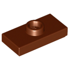 LEGO 15573 Reddish Brown Plate, Modified 1 x 2 with 1 Stud with Groove and Bottom Stud Holder (Jumper) (losse stenen 16-6)*
