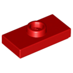 LEGO 15573 Red Plate, Modified 1 x 2 with 1 Stud with Groove and Bottom Stud Holder (Jumper) (losse stenen 2-14)*P