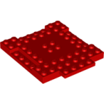 LEGO 15624 Red Brick, Modified 8 x 8 x 2/3 with 1 x 4 Indentations and 1 x 4 Plate