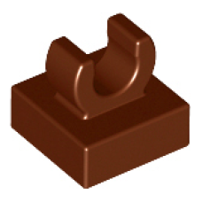 LEGO 15712 Reddish Brown Tile, Modified 1 x 1 with Open O Clip, 44842 (losse stenen 16-17)*