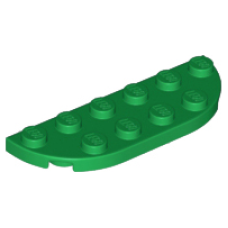 LEGO 18980 Green Plate, Round Corner 2 x 6 Double (losse stenen 14-4)*