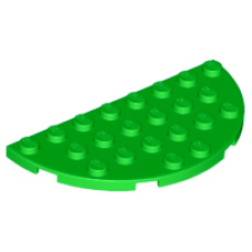 LEGO 22888 Bright Green Plate, Round Half 4 x 8 
