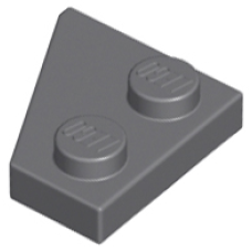 LEGO 24307 Dark Bluish Gray Wedge, Plate 2 x 2 Right (losse stenen 27-2)*P