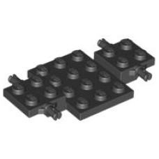 LEGO 2441 Black Vehicle / Onderstekl , Base 4 x 7 x 2/3 (060623)* 