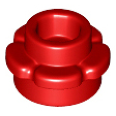 LEGO 24866 Red Plate, Round 1 x 1 with Flower Edge (5 Petals) (losse stenen 17-6)*P