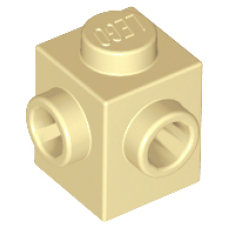 LEGO 26604 Tan Brick, Modified 1 x 1 with Studs on 2 Sides, Adjacent    *