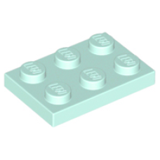 LEGO 3021 Light Aqua Plate 2 x 3, 03021 (losse stenen 41-16)