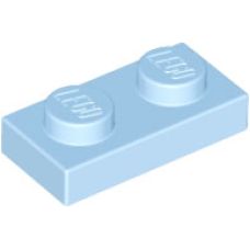 LEGO 3023 Bright Light Blue Plate 1 x 2,  6225, 28653 (losse stenen 13-20) *