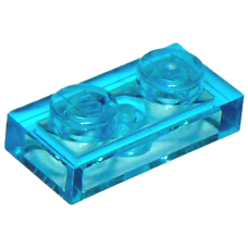 LEGO 3023 Trans Light Blue Plate 1 x 2, 6225, 28653 (losse stenen 20-10) (120723)*