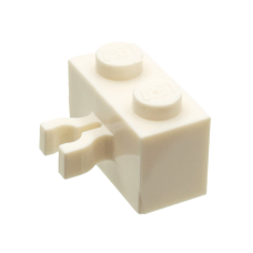 LEGO 30237a White Brick, Modified 1 x 2 with Split U Clip Thick (Vertical Grip) (losse stenen 38-19)*P