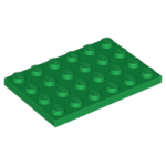 LEGO 3032 Green Plate 4 x 6 (losse stenen 40-9)