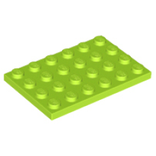 LEGO 3032 Lime Plate 4 x 6 (losse stenen 15-16)