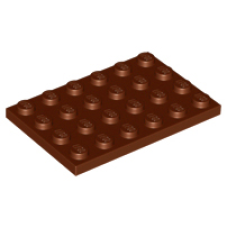 LEGO 3032 Reddish Brown Plate 4 x 6 (losse stenen 17-22) *