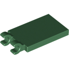 LEGO 30350b  Dark Green Tile, Modified 2 x 3 with 2 Open O Clips, 65886 *