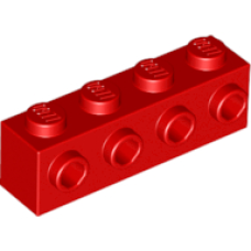 LEGO 30414 Red Brick, Modified 1 x 4 with 4 Studs on 1 Side*