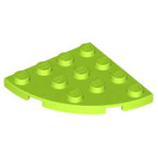 LEGO 30565 Lime Plate, Round Corner 4 x 4*
