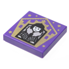LEGO 3068bpb1738 Donker Paars Tile 2 x 2 with Groove with Chocolate Frog Card Olympe Maxime Pattern (losse stenen 13-14)*