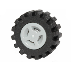 LEGO Light Bluish Gray Wheel 8mm D. x 6mm with Slot with Black Tire 15mm D. x 6mm Offset Tread Small - Band Around Center of Tread compleet wiel  (34337 / 87414 / 34337c02 ) (losse stenen 13-21)(210623)*