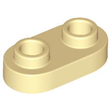 LEGO 35480 Tan Plate, Round 1 x 2 with Open Studs (losse stenen 39-8) (250723)*