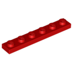 LEGO 3666 Red Plate 1 x 6 (losse stenen 16-8) *P