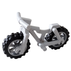 LEGO 36934c04 Light Bluish Gray Bicycle Heavy Mountain Bike with Flat Silver Wheels and Black Tires (36934 / 50862 / 50861) (Plank) *P