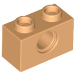 LEGO 3700 Medium Nougat Technic, Brick 1 x 2 with Hole (Losse stenen 30-6) *P