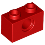 LEGO 3700 Red Technic, Brick 1 x 2 with Hole (losse stenen 16-20)*P