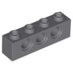 LEGO 3701 Dark Bluish Gray Technic, Brick 1 x 4 with Holes *P