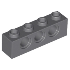 LEGO 3701 Dark Bluish Gray Technic, Brick 1 x 4 with Holes *P