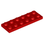 LEGO 3795 Red Plate 2 x 6 (losse stenen 1618)*P