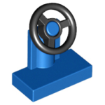 LEGO 3829c01 Blue Vehicle, Steering Stand 1 x 2 with Black Steering Wheel (losse stenen 13-12) *
