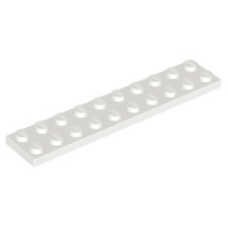 LEGO 3832 White Plate 2 x 10 (losse stenen 36-21*P