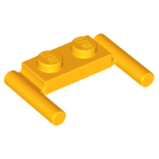 LEGO 3839b Bright Light Orange Plate, Modified 1 x 2 with Bar Handles - Flat Ends, Low Attachment (losse stenen 14-1)*