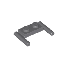 LEGO 3839b Dark Bluish Gray Plate, Modified 1 x 2 with Handles - Flat Ends, Low Attachment (280623)*