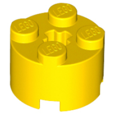LEGO 3941 Yellow Brick, Round 2 x 2 with Axle Hole, 6116, 6143, 39223 (losse stenen 6-4) *P