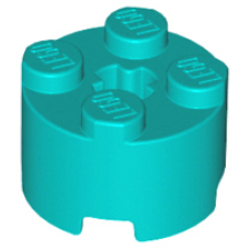 LEGO 3941 Dark Turquoise Brick, Round 2 x 2 with Axle Hole,6116, 6143, 39223 (losse stenen 28-5)