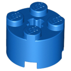 LEGO 3941 Blue Brick, Round 2 x 2 with Axle Hole, 6116, 6143, 39223 (losse stenen 17-18)*