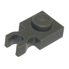 LEGO 4085b Dark Bluish Gray Plate, Modified 1 x 1 with U Clip Thin (Vertical Grip) (losse stenen 23-23) (120723)*