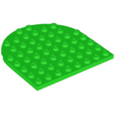 LEGO 41948 Bright Green Plate, Round 8 x 8 Rounded End