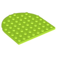 LEGO 41948 Lime  Plate, Round 8 x 8 Rounded End *P