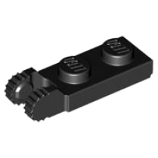 LEGO 44302a Black Hinge Plate 1 x 2 Locking with 2 Fingers on End and 9 Teeth with Bottom Groove (losse stenen 31-11)*P