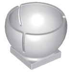 LEGO 44358 Light Bluish Gray  Cylinder Hemisphere 3 x 3 Ball Turret Socket with 2 x 2 Base (losse stenen 36-5)*P