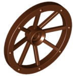 LEGO 4489b Reddish Brown Wheel Wagon Large 33mm D., Hole Notched for Wheels Holder Pin (losse stenen 11-9) (280623)*
