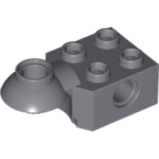 LEGO 48170 Dark Bluish Gray Technic, Brick Modified 2 x 2 with Pin Hole, Rotation Joint Ball Half (Horizontal Top), 48442 (losse stenen 32-12)*P